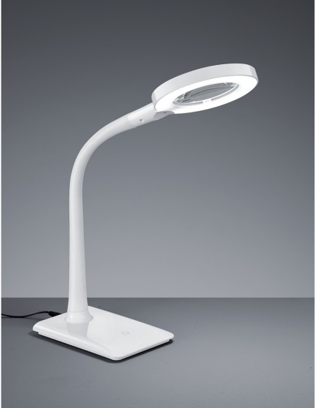 Trio Lupo – Lampe de bureau LED avec bras flexible, grossissement 3x et lumière réglable