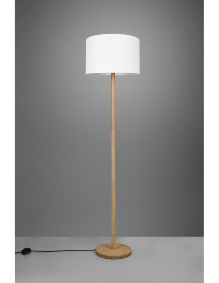 Trio Korba – Lampadaire avec abat-jour en tissu, design simple et naturel pour un éclairage agréable