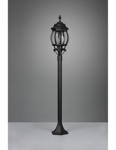 TRIO Elvo – Luminaire potelet extérieur IP44, fonte d’aluminium noir mat, 1 x E27 (exclue), 100 cm