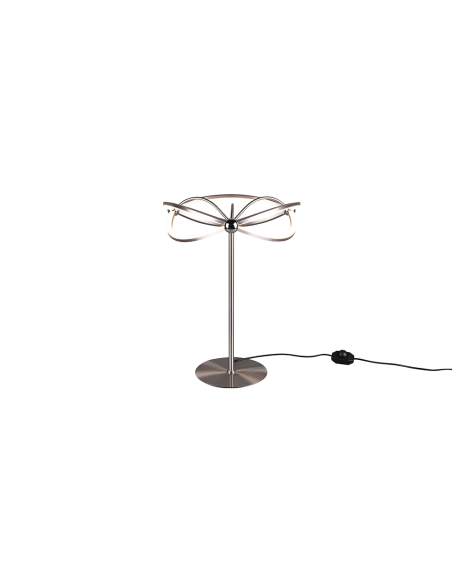 TRIO CHARIVARI – Lampe de table LED 26W, nickel mat, élégance et lumière ajustable