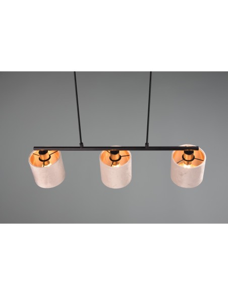Suspension 3xE14, max. 40W, Velours beige - Trio - Julieta