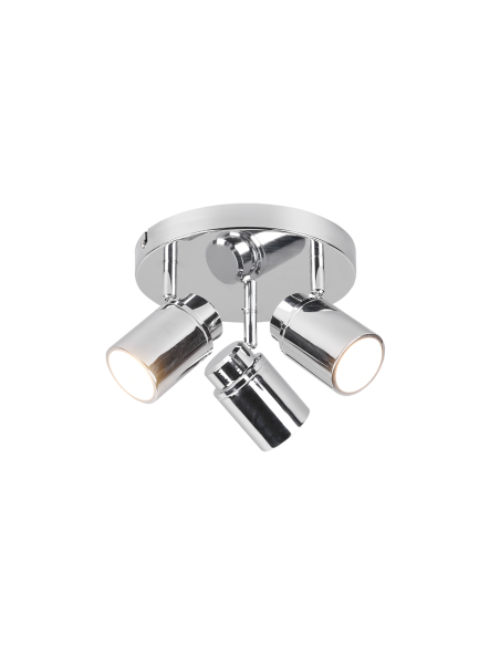 TRIO Angelo – Spot LED 3xGU10, design chromé, réglable, IP44 pour espaces modernes