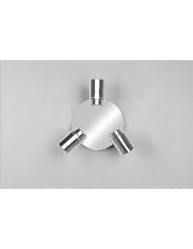 Plafonnier 3 spots GU10, max. 5W, Chrome, IP44 intérieur | Trio