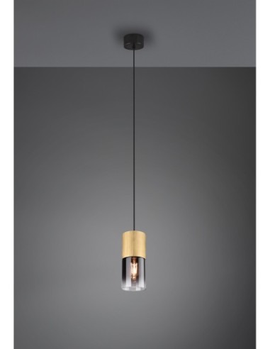 Trio Robin – Luminaire suspendu design en métal laiton et verre fumé, réglable en hauteur