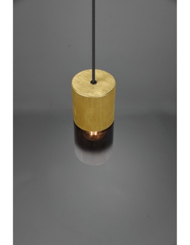 Trio Robin – Suspension élégante 1xE27, laiton mat et verre fumé, IP20, H150 cm
