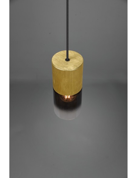 Trio Robin – Suspension élégante 1xE27, laiton mat et verre fumé, IP20, H150 cm