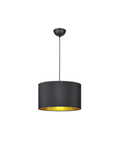 TRIO HOSTEL – Suspension élégante en tissu noir mat, 60W, style moderne avec effet lumineux sophistiqué