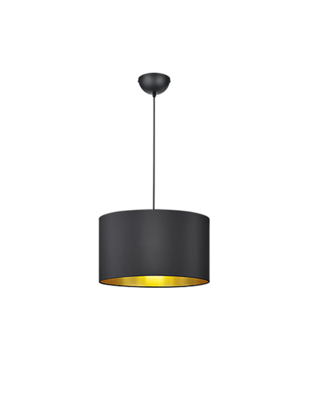 TRIO HOSTEL – Suspension élégante en tissu noir mat, 60W, style moderne avec effet lumineux sophistiqué