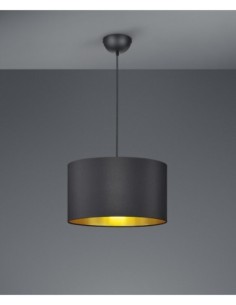 TRIO HOSTEL – Suspension élégante en tissu noir mat, 60W, style moderne avec effet lumineux sophistiqué 2