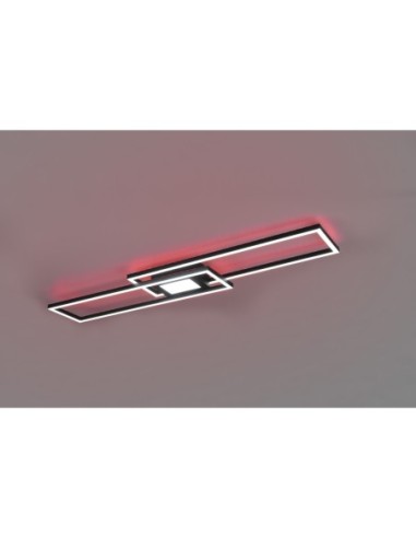 TRIO GANADO–Plafonnier LED noir mat, 37W, 4300lm, réglage de la lumière et ambiance personnalisée, avec télécommande
