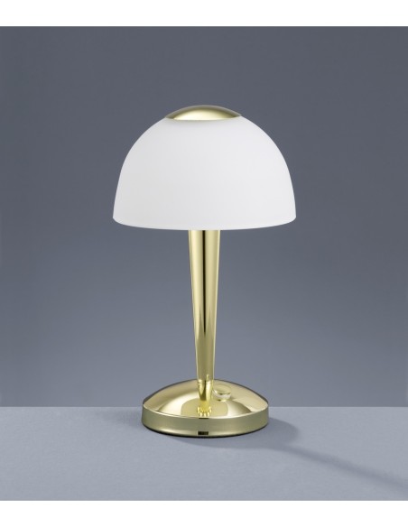 Trio Ventura – Luminaire de table LED intégré, 3000K, Ø15,5 cm, style classique en laiton et verre satiné