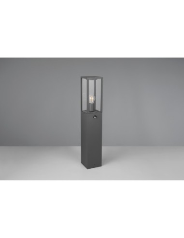 TRIO GARONNE – Luminaire d’extérieur E27, style moderne, IP44 avec capteur, aluminium et verre clair