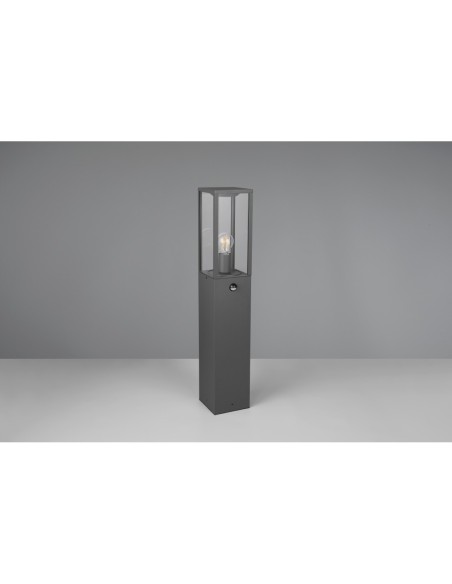 TRIO GARONNE – Luminaire d’extérieur E27, style moderne, IP44 avec capteur, aluminium et verre clair