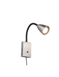 Trio Wanda – Applique murale 1xGU10, max. 10W, FLEXconnect, interrupteur intégré, nickel mat