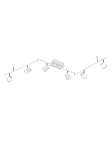TRIO Narcos – Spot à six lumières orientables, blanc mat, design intemporel