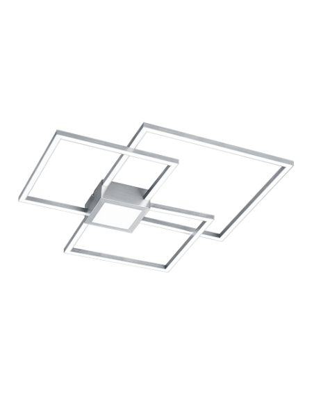 TRIO Hydra – Plafonnier LED design en plastique finition nickel mat, 4400 lumens