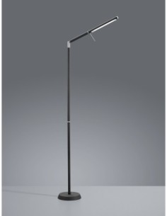 TRIO Filigran - Lampadaire noir mat avec bras orientable et verre blanc 2