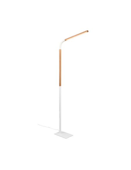 TRIO NORRIS – Lampadaire LED 11W, 1400lm, bois naturel, variateur 3 niveaux