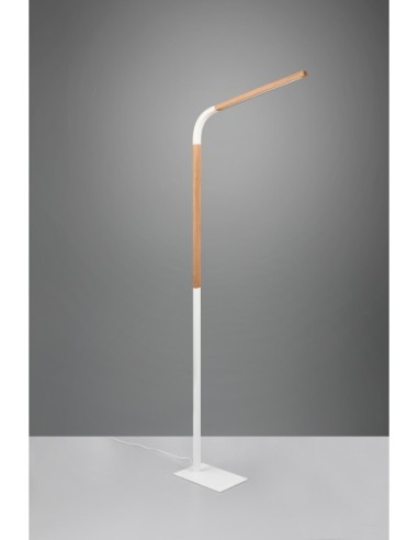 Lampadaire Led, 1400lm, 3000K, dimmable, bois naturel intérieur | Trio