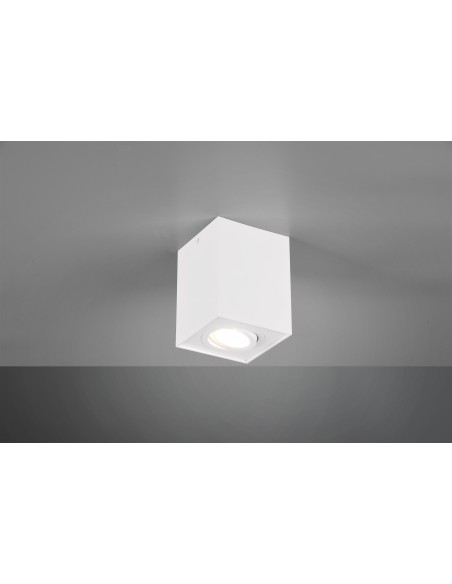 Trio Biscuit – Spot de plafond blanc mat, 1xGU10 (non incluse), métal, H 12,5 cm