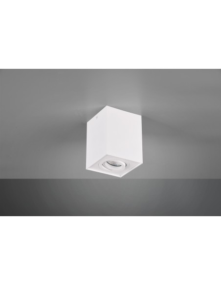 Trio Biscuit – Luminaire plafond moderne, douille GU10 pivotante, 35W max, métal blanc