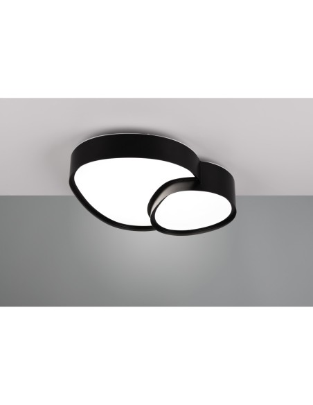 TRIO RISE – Plafonnier à double surface lumineuse, LED 21W, 2700-6500K, noir mat, télécommande incluse