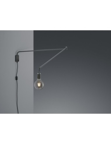 Trio Line – Luminaire mural moderne en métal noir mat, bras pivotant 150 cm, pour ampoule E27 (non incluse)