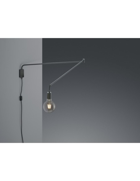 Trio Line – Luminaire mural moderne en métal noir mat, bras pivotant 150 cm, pour ampoule E27 (non incluse)