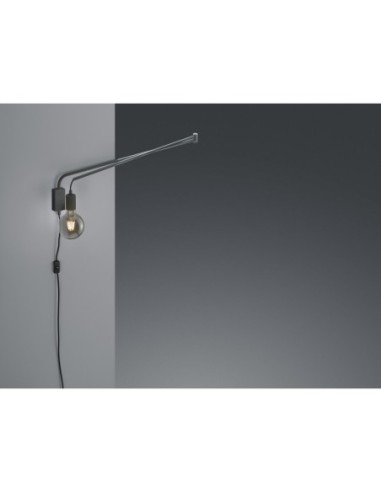 Applique articulée 1xE27, noir mat, bras pivotant 150 cm – Trio - Line