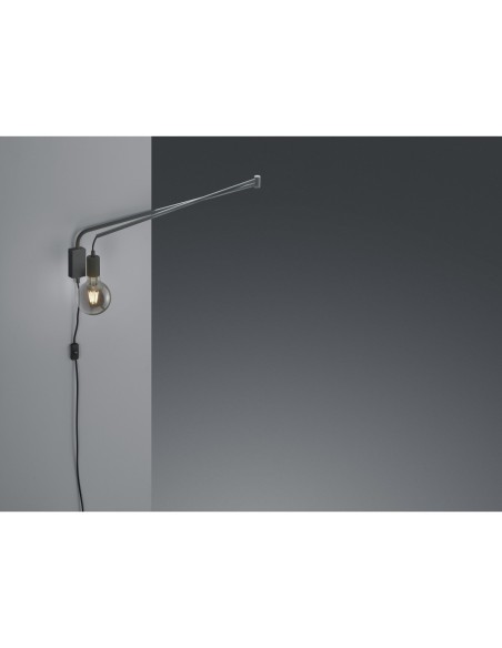 Applique articulée 1xE27, noir mat, bras pivotant 150 cm – Trio - Line