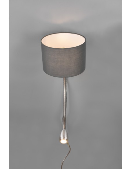 Applique LED SMD,  E14 , Abat-jour gris, Nickel mat - Trio - Hotel