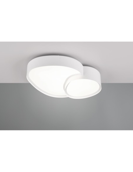 TRIO RISE-plafonnier LED, blanc mat, télécommande, 21W, 2400lm, 2700-6500K