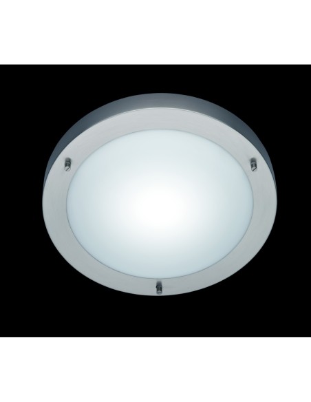 TRIO CONDUS-diamètre de 31 cm et une hauteur de 8 cm, il présente une finition en nickel mat et un verre blanc opalin.