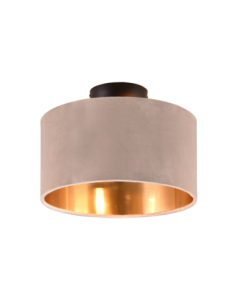 TRIO Julieta-plafonnier 2x E14 max. 40W, velours beige et intérieur doré