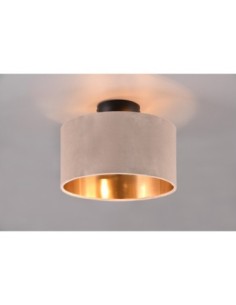 TRIO Julieta-plafonnier 2x E14 max. 40W, velours beige et intérieur doré 2