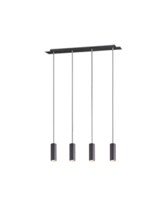 Trio Marley-suspension 4x GU10 noir mat, design discret et moderne