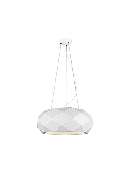 Trio Zandor - suspension métallique blanche avec motif décoratif