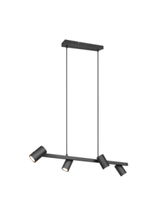 Trio Marley - suspension 4 spots en métal noir mat au design épuré