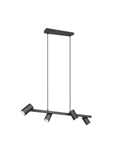 Trio Marley - suspension 4 spots en métal noir mat au design épuré