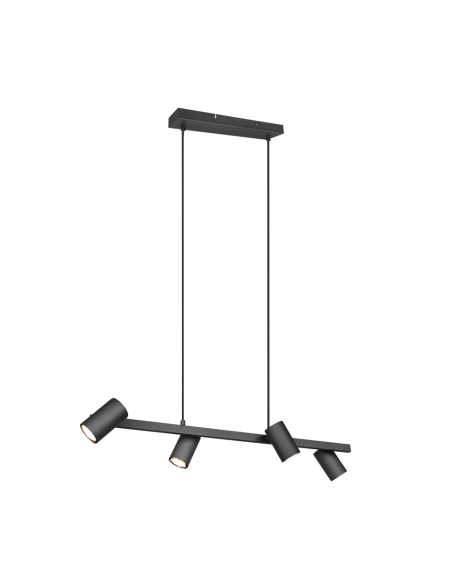 Trio Marley - suspension 4 spots en métal noir mat au design épuré