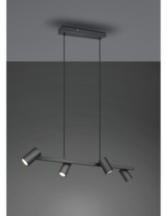 Trio Marley - suspension 4 spots en métal noir mat au design épuré 2