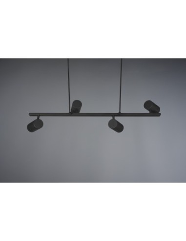 Suspension 4 lampes culot GU10 noir mat - Trio - Marley