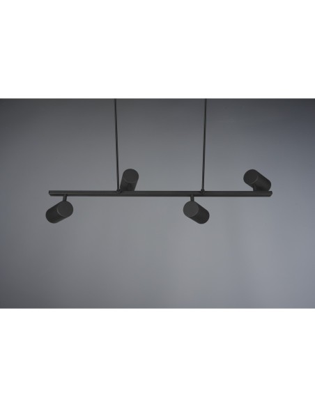 Suspension 4 lampes culot GU10 noir mat - Trio - Marley