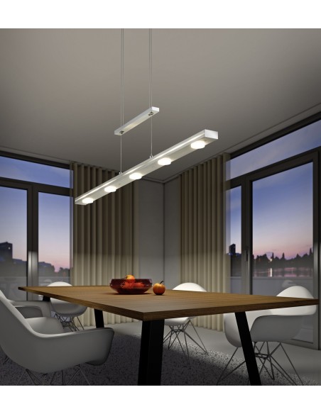 Suspension Led – 7x LED SMD intégrées, Nickel mat – TRIO - LACAL