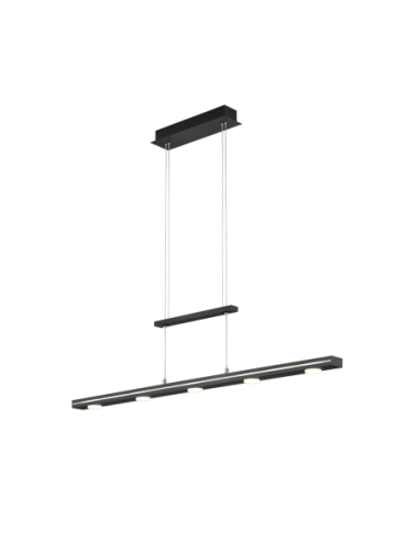 Suspension Led 7x4W 3000K/5000K , tactile, réglable en hauteur – Noir mat intérieur | Trio