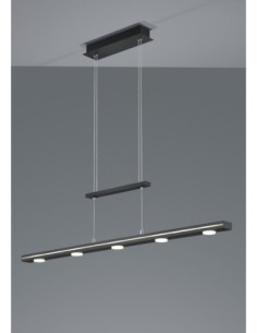 Suspension Led 7x4W 3000K/5000K , tactile, réglable en hauteur – Noir mat - TRIO - LACAL 2