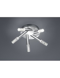 Plafonnier Led 5x3,1W, IP44, chrome et acrylique transparent – TRIO - BOLSA 2