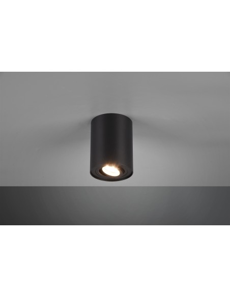 Plafonnier 1xGU10, orientable, Ø9 cm, noir mat – Trio - Cookie