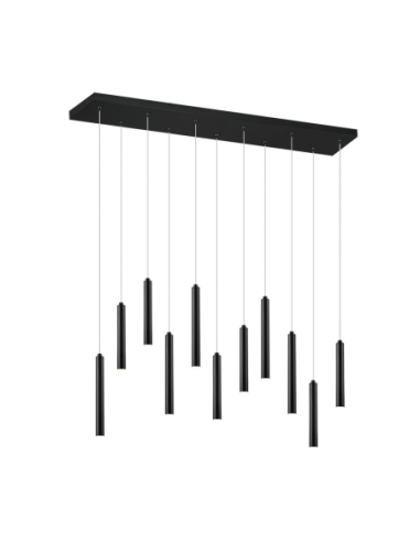 Suspension LED, 11x2,8W, 350lm, noir mat – TRIO - Tubular
