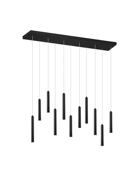 Suspension LED, 11x2,8W, 350lm, noir mat – TRIO - Tubular